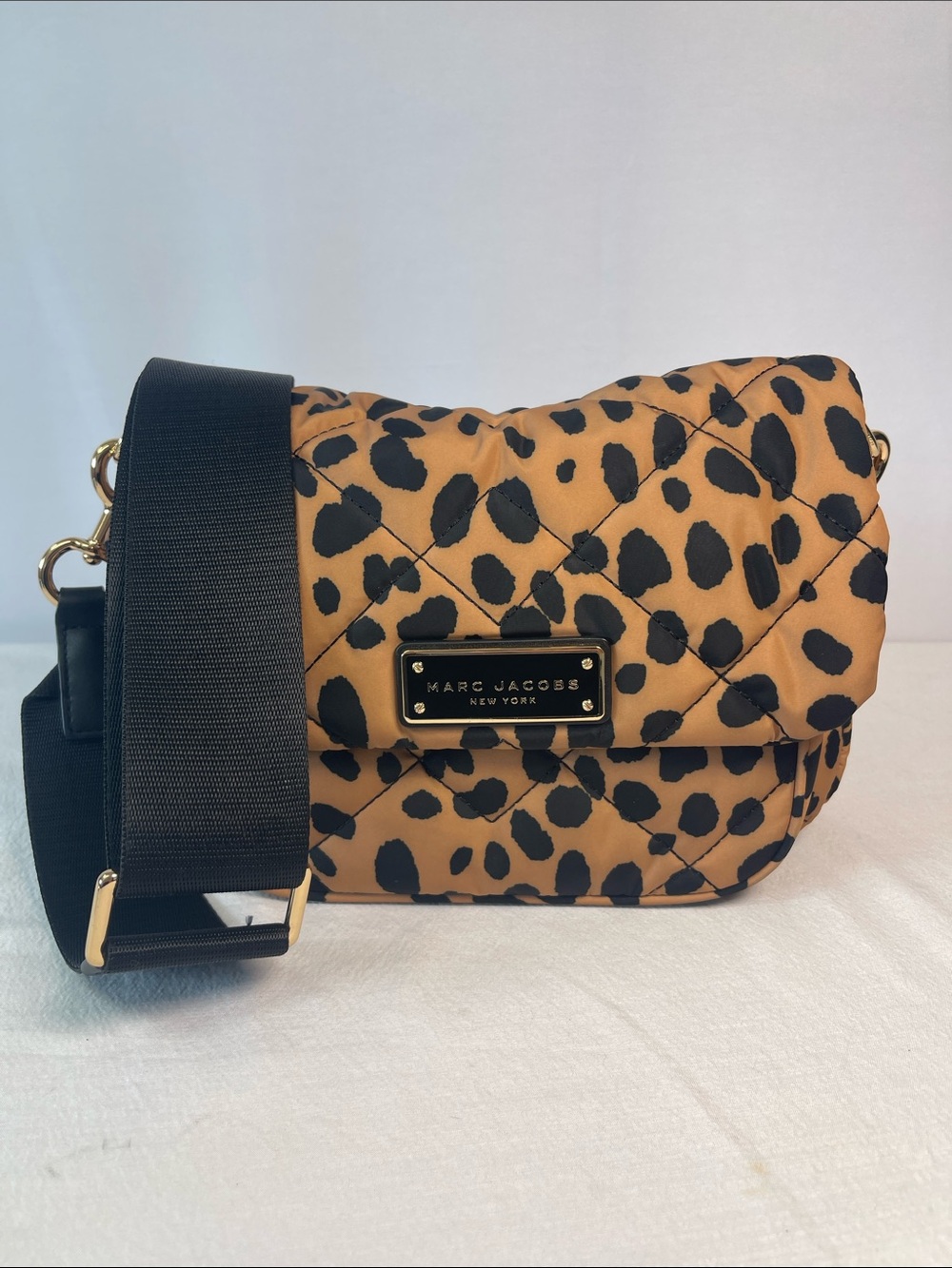 Marc Jacobs Leopard Quilted Crossbody Bag in Tan and Black